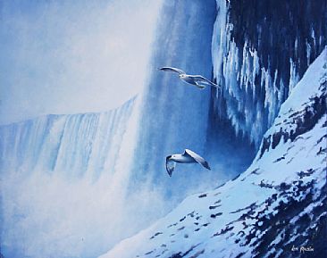 Rhapsody in Blue - Niagara Falls by Len Rusin