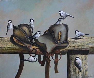 Tonight We Ride - Black-capped Chickadees   by Len Rusin