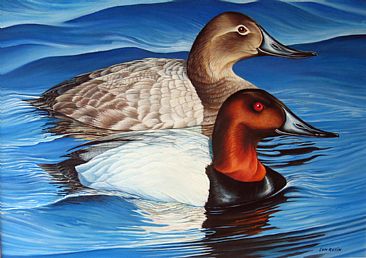 The Couple - Canvasback by Len Rusin
