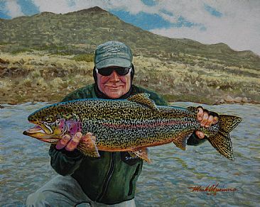 PORTRAIT WITH RAINBOW TROUT - Rainbow trout by Mark Susinno