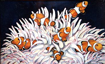 Clowning Around - Clownfish and Anemone by Linda Parkinson