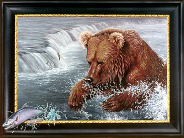 Grizzly and Salmon -  by Harro Maass