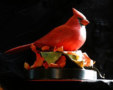 Fall Cardinal - Male Northern Cardinal by Betsy Popp