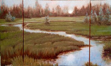 Quiet Waters - Landscape. waterscape  by Betsy Popp