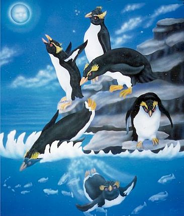 Moondive - Penguins by Marcia Perry