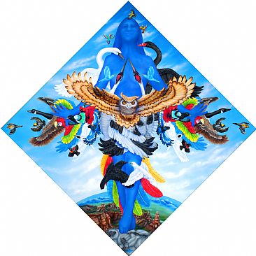 Ascension Totem - Birds and humanity by Marcia Perry