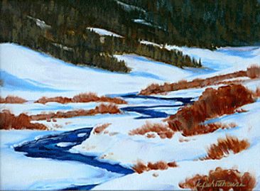 Winter Creek - Creek in Snow by Kitty Whitehouse