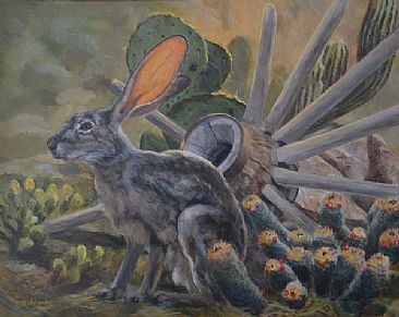 Cactus Jack - jack rabbit  by Debbie Hughbanks