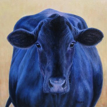 Black Beauty - SOLD - Cow by Sally Berner