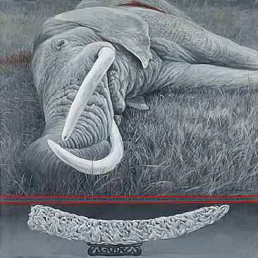Poaching Ivory - elephant by Robert Bateman