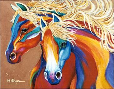 Painted Ponies - Horses by Maria Ryan