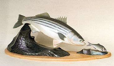 Leap of Faith - Fish - Striped Bass & Menhaden by Joseph Swaluk