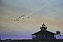 Flying Home - Boca Grande, FL Lighthouse at sunset, birds flying off to roost by Del-Bourree Bach (2)