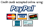 Credit card payments accepted online using PayPal