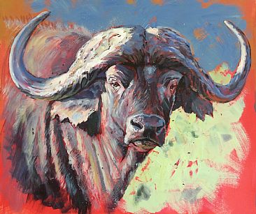 Cape Buffalo - Demonstration painting by Gregory Wellman