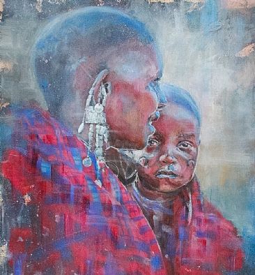 Maasai Mother and Child -  by Gregory Wellman