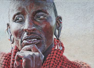 Mister Thinker - Senior Maasai Warrior of Tanzania by Gregory Wellman