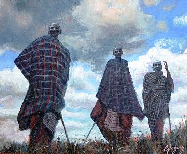 Ramasani Maasai I - Maasai seniors by Gregory Wellman