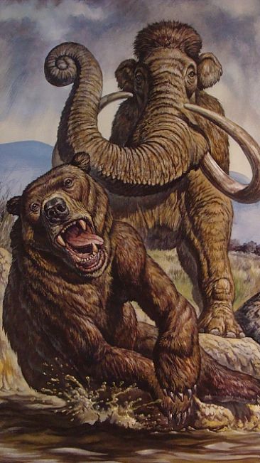 Knockout - Short Faced Bear, Columbian Mammoth by Mark Hallett