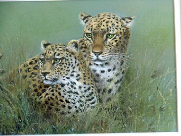 leopard and cub - big cats by Josephine Smith