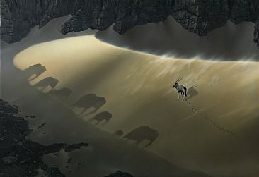 Elephants - Oryx Antelope by Hans Kappel