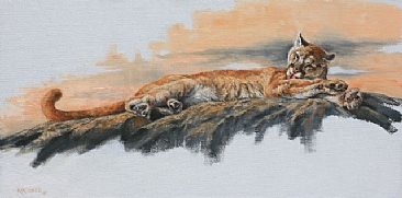 Morning Ablutions - Cougar by Leslie Kirchner