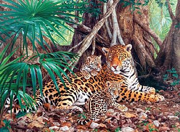 Mayan Queen - jaguars  by Beth Hoselton