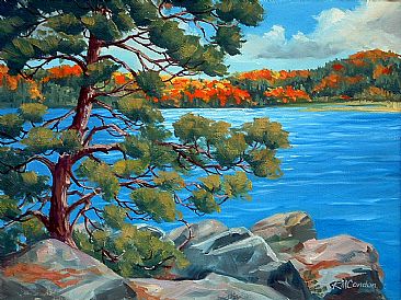 Lake of Two Rivers - Landscape by RoseMarie Condon