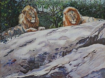 Lions Rock! - male lions in the Serengeti by Theresa Eichler