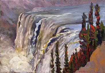 Louise Falls on the Hay River NWT - Canadian northern river landscape by Kathy Haycock