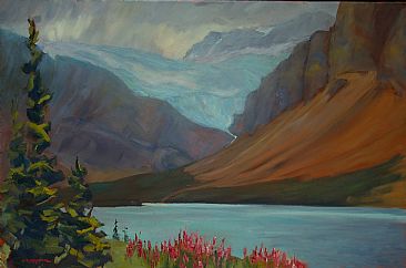 The Crowfoot Glacier at Bow Lake - National Park Wilderness by Kathy Haycock