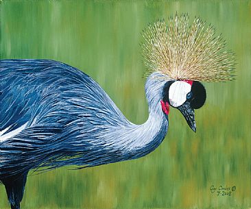 Crested Crane -  by Guy Combes