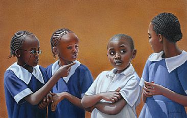 It wasn't me! - Children at Lucy's school Kenya by Judy Scotchford