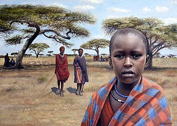Maasai Boy - Maasai boy from the Serengeti, Tanzania by Judy Scotchford