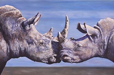 Meeting of the Minds - White Rhinos, Lake Nakuru by Michelle McCune