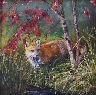 Peek a Boo - Red fox by Michelle McCune
