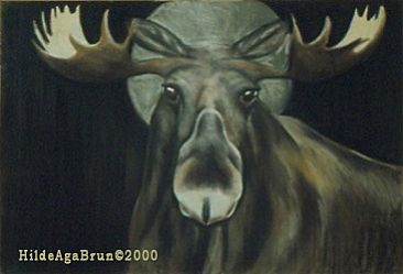 moon moose/elk portrait -  by Hilde_Aga Brun