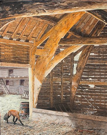 Barn Storming - old barn and box by Suzie Seerey-Lester