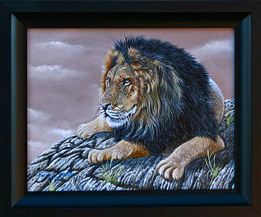 Monarch.   ( Sold ) - African Lion. by David Prescott