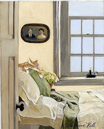 A Resting Place (sold) - dometic cat by LaVerne Hill