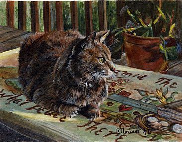 What peace there is (sold) - cat by LaVerne Hill