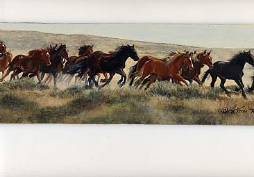 Wild Horses  (sold) - horses by LaVerne Hill