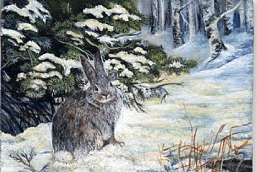 Winter wonderland (sold) - small mammal by LaVerne Hill