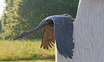The Winds of Change  (Wings Down) - Sandhill Crane by Eva Stanley