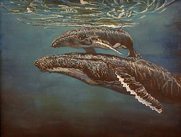  - Whales - Humback whale mother and calf by Eva Stanley