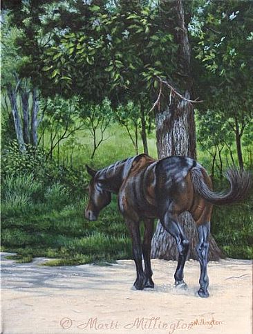 Headed for Shade - Equine/Tennessee Walker mix by Marti Millington