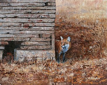 Cautious Approach (SOLD) - Red Fox by Marti Millington