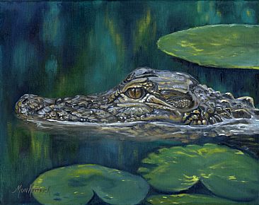 Young 'Gator Study - alligator by Dianne Munkittrick