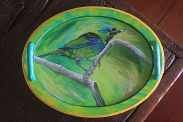 Sara-de-sete-cores III - Green-headed tanager by Kitty Harvill