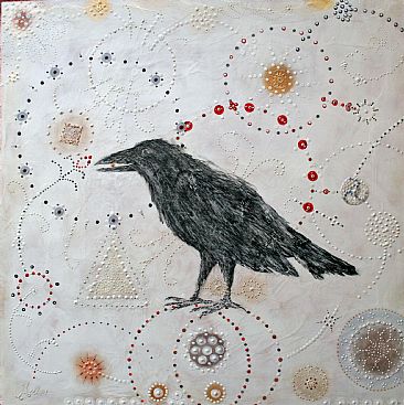 Cuervo XV - cordivae family: blackbird crow raven by Carrie Goller